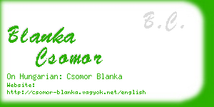 blanka csomor business card